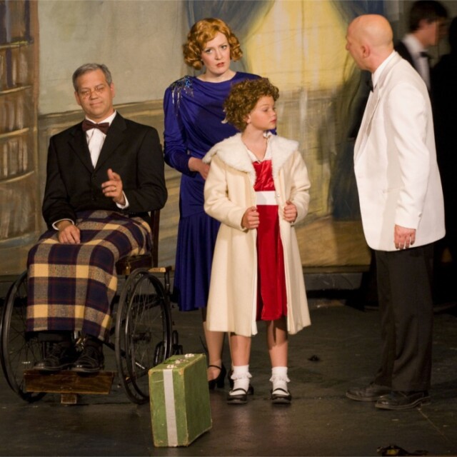 David Baker as Daddy Warbucks in Annie at Draper Historic Theater