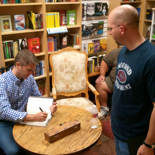 David Baker meeting author Brad Thor