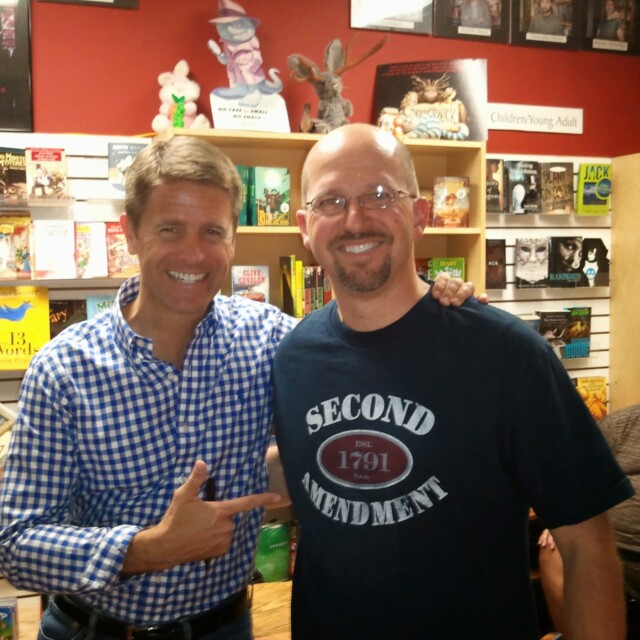 David Baker meeting author Brad Thor