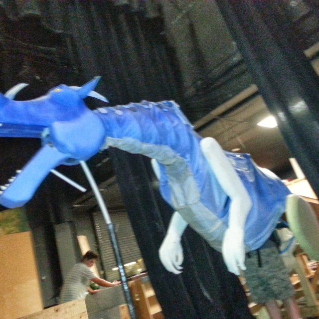 Shrek the Musical - Scera - Testing the dragon rig