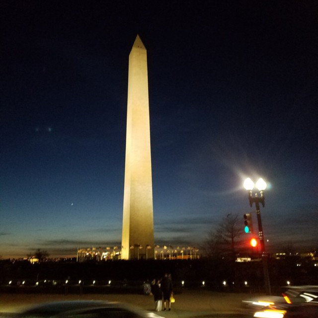 Washington Monument at night