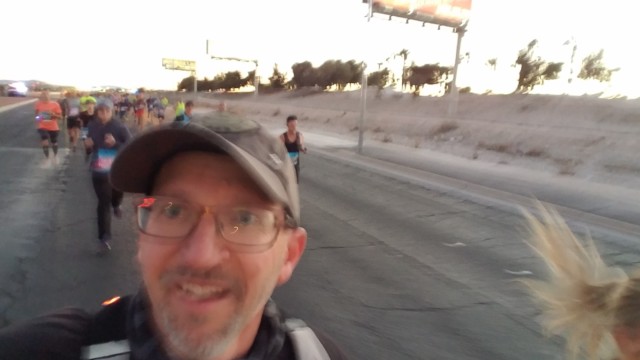And off we went. This was taken "on the run" not too far from the turnaround. Las Vegas Rock 'n' Roll Marathon 08