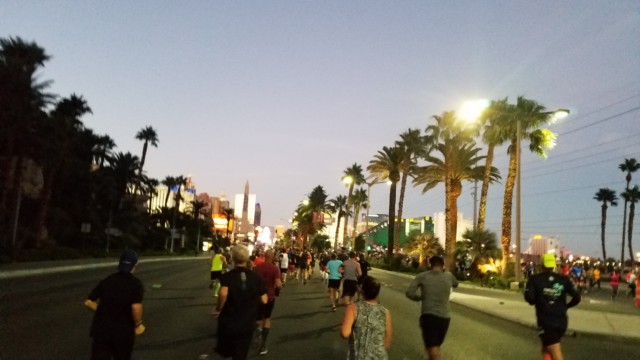 Here we are, approaching the Luxor, MGM Grand, and the main section of the Strip. Las Vegas Rock 'n' Roll Marathon 11