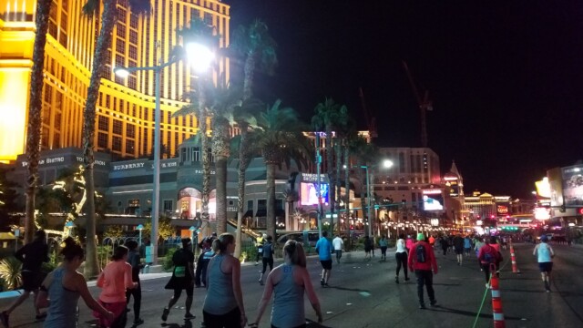 Lots of people were walking in the half marathon lane. I wanted to tell them, "Come on, guys. Pick up the pace!" But I didn't. Las Vegas Rock 'n' Roll Marathon 21