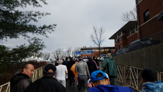 Finally arriving at the Athlete's Village.