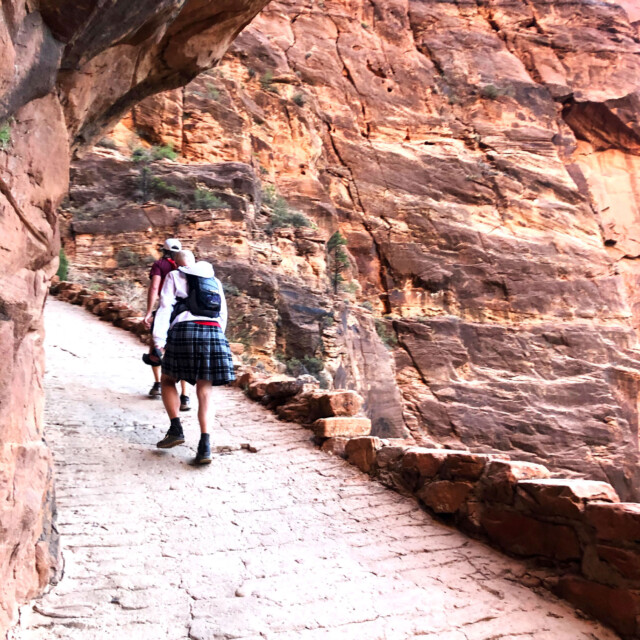 Trudging up the brutal incline leading toward Refrigerator Canyon, Scout Lookout, and Angel's Landing.