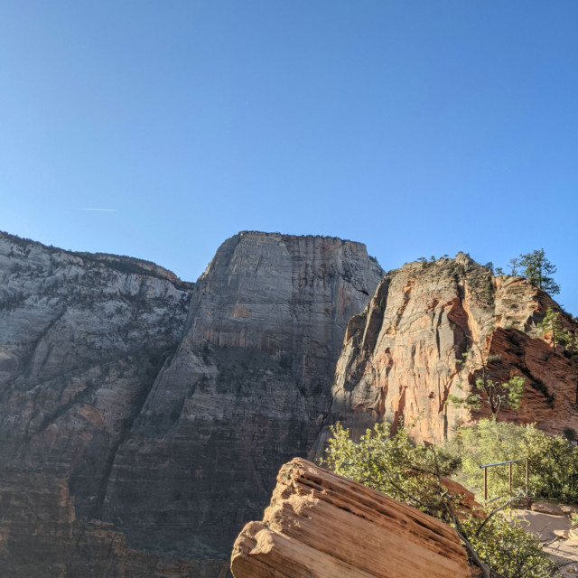A view up the narrow razor-edge trail to Angel's Landing.