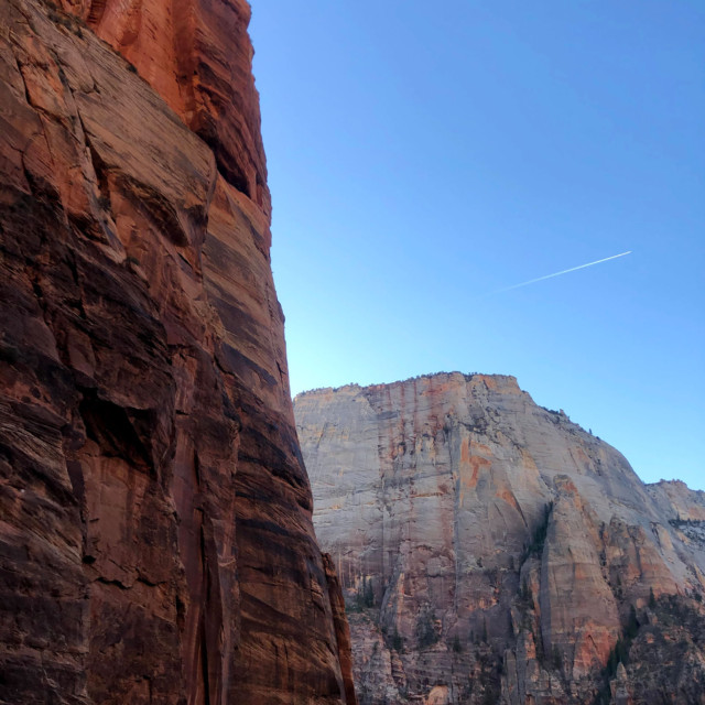 It was still early, and the contrast in colors between land and sky was stark.